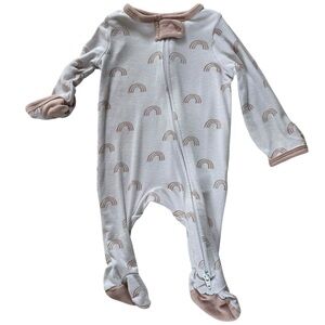 Cloud Island Neutral Rainbow Footed Zipper One Piece Pajamas, Newborn